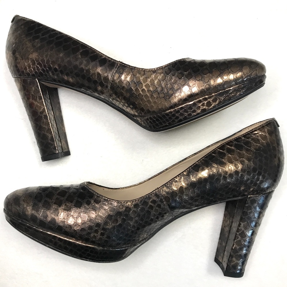 Clarks Narrative Kendra Sienna Bronze Pumps Sz 9.5